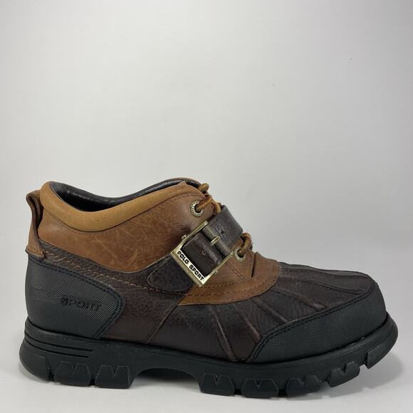 Polo Sport Ralph Lauren Brown Ranger Ankle Combat Boots Duck Mens Size 8.5 D - Picture 1 of 11